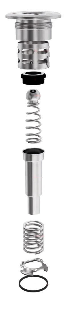 Explosionsdarstellung Kombifitting Typ M mit allen Bauteilen