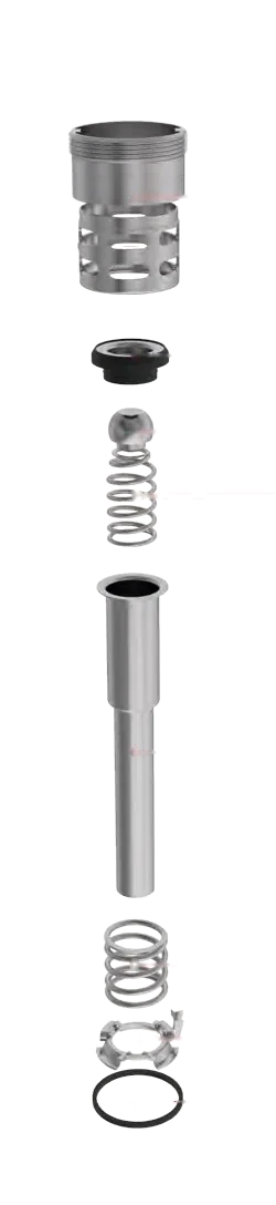 Explosionsdarstellung Korbfitting Typ S mit allen Bauteilen