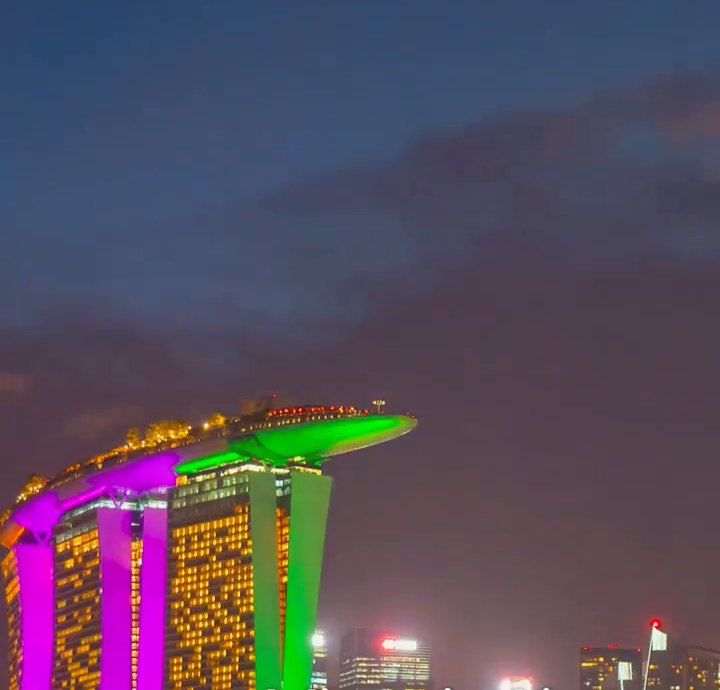 Marina Bay à Singapour le soir