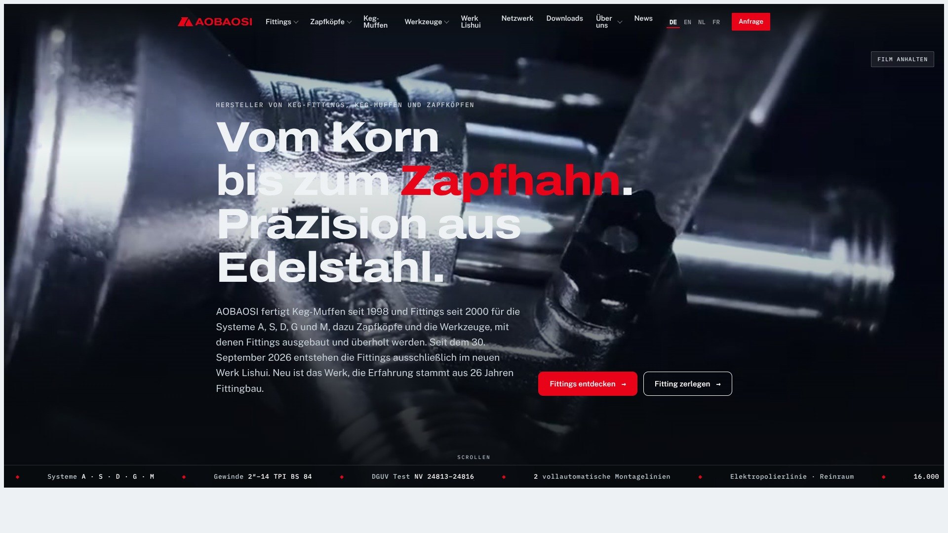 Startseite der neuen aobaosi.tech