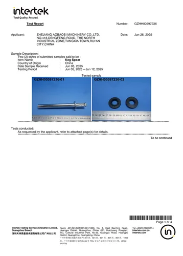 Intertek-Prüfbericht USA, erste Seite